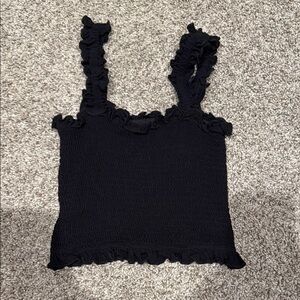 Black Ruffled Women's Top